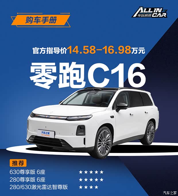 “半价理想”再升级 2027款零跑C16这么选就对了